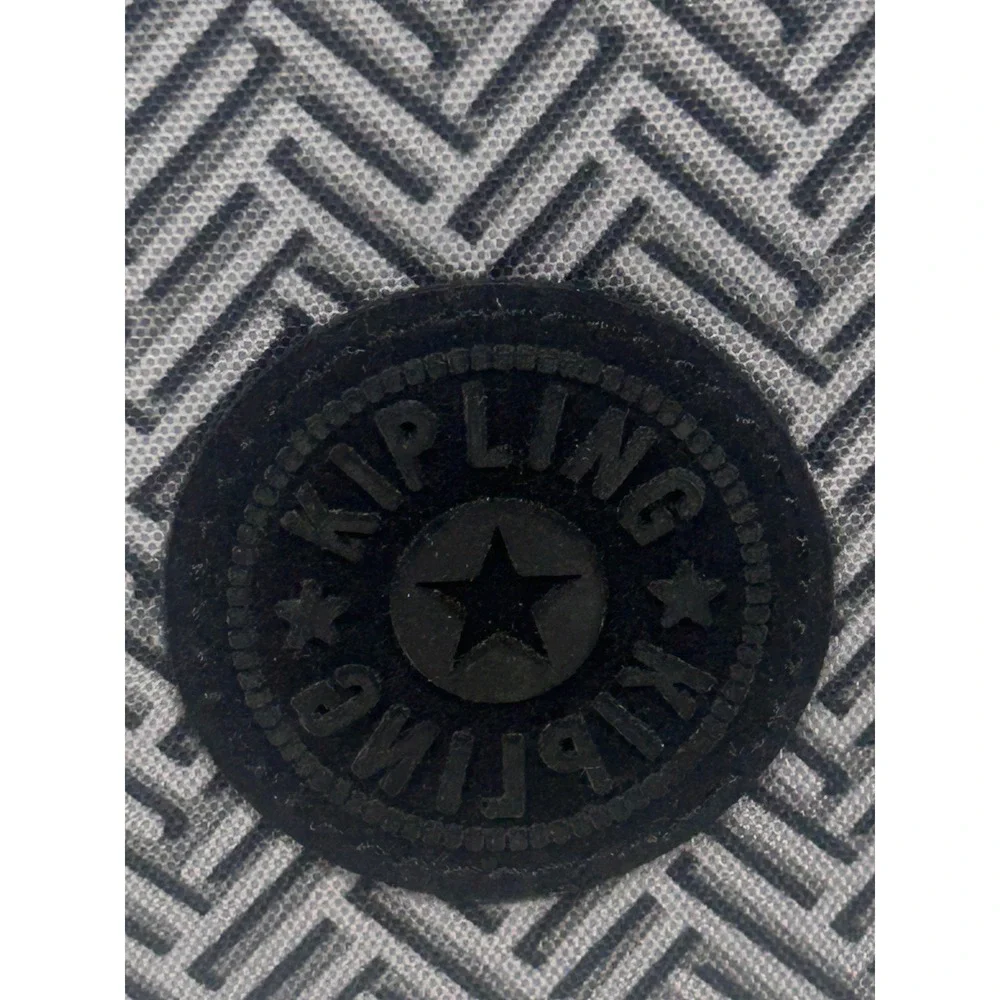Kipling Grey Black Herringbone Crossbody Bag Adjustable Strap KI9338-R9D